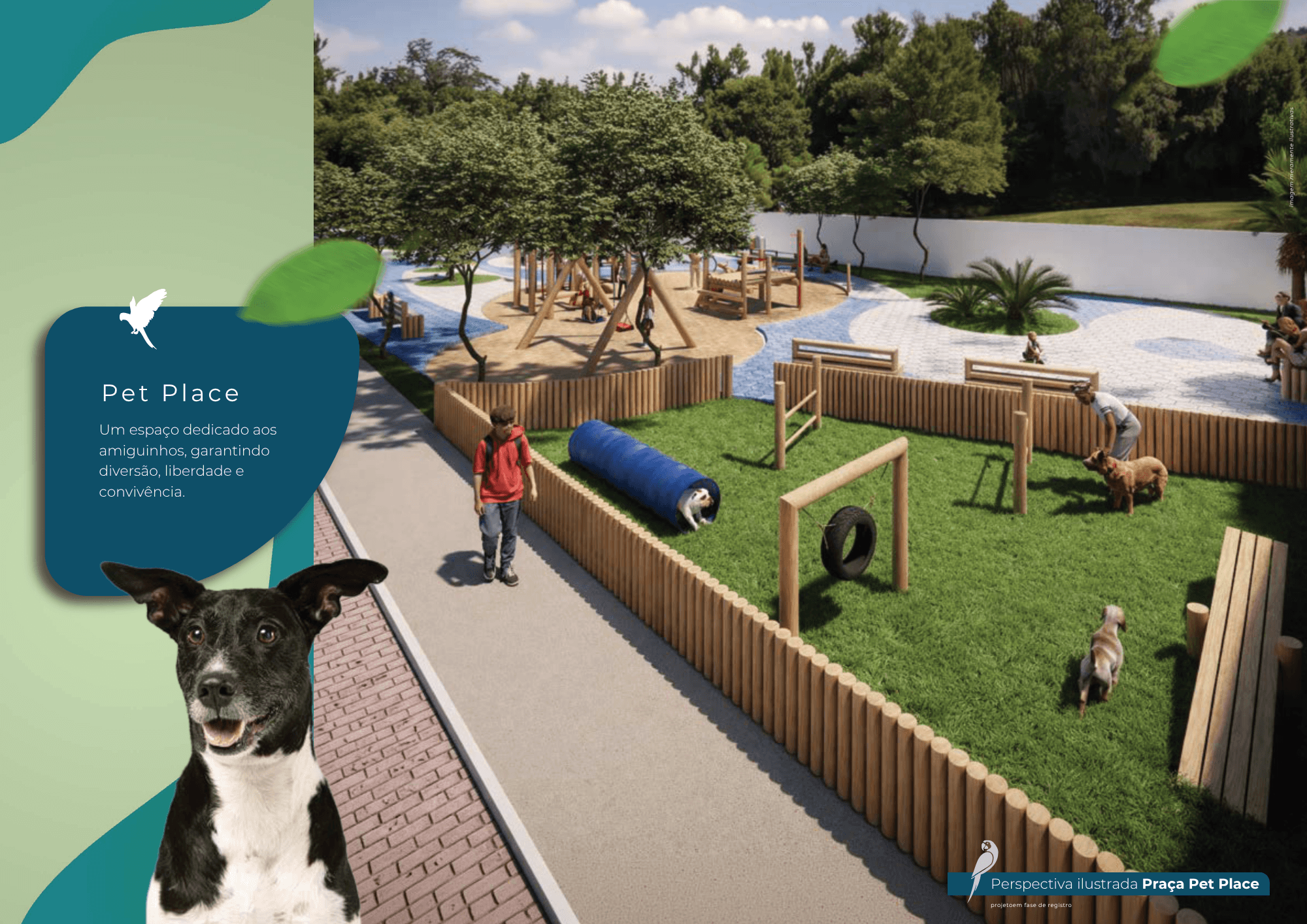 Pet Place exclusivo para lazer dos animais de estimação